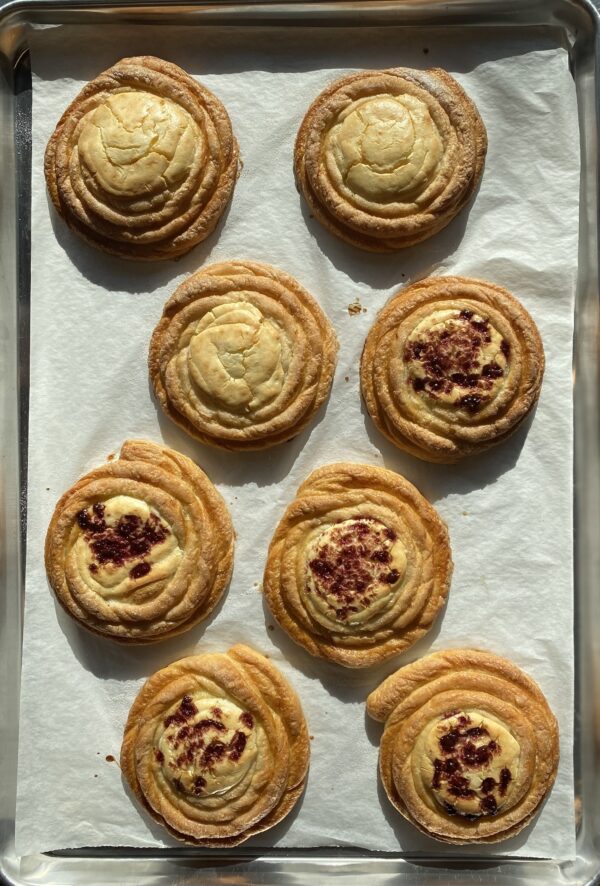 Sourdough Danish raspberry cream cheese